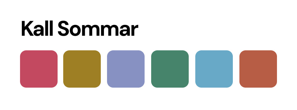 Kall sommar färgpalett