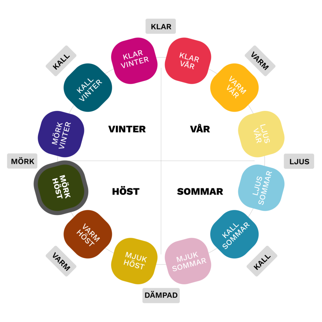 Färgkarta och färganalys av Mörk höst